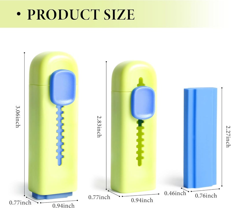 Smilo 4-Color Retractable Erasers - Assorted Fun Colors for Students & Artists, No Smudge TPE Eraser for School Supplies & Creative Projects - Image 5